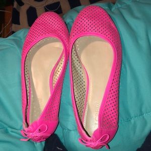 Neon Pink J Crew breathable ballet flats